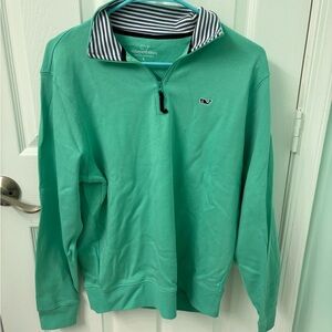Vineyard Vines Men's Teal Zip-Up Sweater